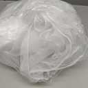 SANGTREE Women's Long Tulle Skirts Elastic High Waist A-Line Layered Tutu Mesh Flowy Skirt Ankle Length (Medium, White)