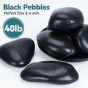 Rahato 40lbs Black Rocks for Planters, 3-4 Inch Decorative Rocks for Potted Plants, Polished Garden Stones for Outdoor Landscaping, Walkways, Yard, River Rocks for Flower Pots, Vase