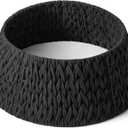28in Woven Christmas Tree Collar, Chunky Cotton Rope Weave Skirt Basket - Elegant Beige Tree Base Cover for 6ft 7.5ft 9ft Artificial Trees - Holiday Decoration, Natural & Stable(Black)