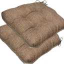 Chair Cushions for Dining Chairs, 18" X 17" U Shape Indoor Chair Pads with Ties for Dining Chairs Kitchen Office, Tatami Floor Pillow Patio Chairs Cushions - Pack of 2 (Coffee)