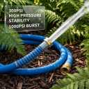 Wiseflow Garden Hose 100FT x 3/4", Heavy Duty Rubber Hose, Water Hose with Five Layered Braiding, Male Female Fittings, 1200PSI Burst, 300PSI Working for Yard, Car Wash, Pets (Blue)