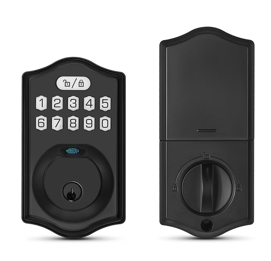 Fingerprint Door Lock, Smart Door Lock, Keyless Entry Door Lock, Electronic Keypad Deadbolt, Smart Locks for Front Door, Auto Lock, Door Lock with Code, Black