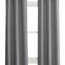 NICETOWN 100% Blackout Short Curtains with Black Liners, 2 Panels, 37" W by 50" L, Grey, Solid Thermal Insulated Full Blackout 2-Layer Lined Drapes, Energy Efficiency Window Draperies for Bedroom