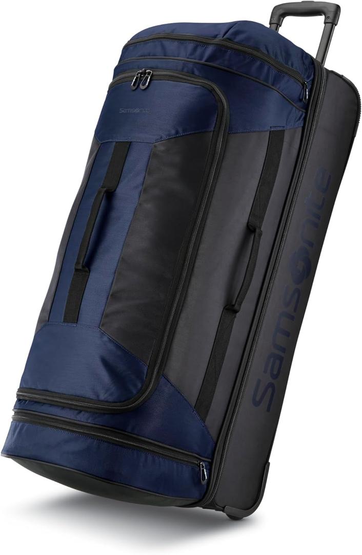Samsonite Andante 2 Wheeled Duffel Bag 32-Inch Durable Rolling Luggage with Inline Skate Wheels, Push-Button Handle & Spacious Compartments Travel-Friendly and Lightweight- Navy/Black