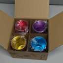 CLW Aluminum Stemless Wine/Old Fashion Glass, Set of 4, 4-Color in a Set (Purple/Blue/Pink/Gold), 12oz (Small) (Small (Pack of 4))