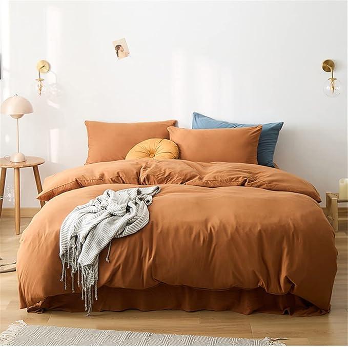 Zipper Bedding Brunt Orange Duvet Cover Queen Full Pumpkin Duvet Cover 90x90