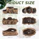 2 Pcs Driftwood Stump Log Concrete Planter Driftwood Planter Succulent Pot Plant Pot for Succulents for Outdoor Indoor Home Patio Garden Decoration (Retro)