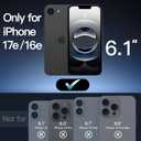 JETech Magnetic Case for iPhone 17e (2026) / iPhone 16e Compatible with MagSafe, Translucent Matte Back Slim Shockproof Phone Cover, 6.1-Inch Display (Black)