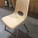 FDP 14" School Stack Chair, Stacking Student Seat with Chromed Steel Legs and Ball Glides For In-Home Learning or Classroom - Sand (6-Pack), 10363-SD