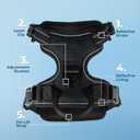 Voyager Dog Harness Dual Leash Attachment No-Pull Control Adjustable Soft but Strong Pet Harness for Dogs with 3M Reflective Technology, Black Nylon, S (Chest: 16-20")