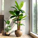 8.2FT Artificial Banana Tree Tall Fake Banana Leaf Plant Faux Banana Silk Tree Faux Banana Leaves for Home Swimming Pool Indoor Outdoor Patio Tropical Decor