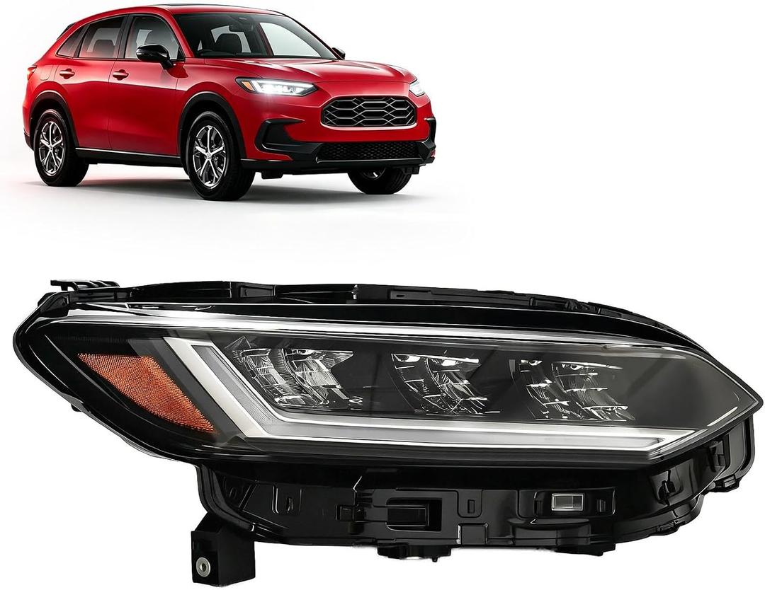 33100-3W0-A02 LED Headlight Headlamp Assembly Compatible with 2023 2024 2025 Honda HR-V, 600% Bright Anti-glare Headlights with DRL Turn Signal Hi/Low Beam IP67 (Right Passenger Side)