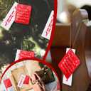 Roowest 16 Set/32 Pcs Merry Christmas Word Ornaments with Wooden Story Card Christmas Acrylic Merry Ornaments Xmas Party Gifts for Xmas Tree Stocking Stuffers Treat Bag Favors