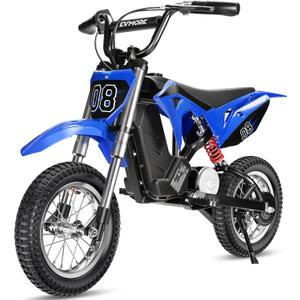 36V 350W Kids Electric Dirt Bike - Fast Speed Electric Motorcycle Up to 16 MPH & 10 Miles Long-Range, 3-Speed Modes, Twist Grip Throttle, Dual Suspension & Brakes for Kids Ages 5-8 (Blue)