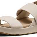 KEEN Women's Elle Backstrap Casual Platform Open Toe Wedge Sandals, Birch/Safari, 10