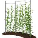 Anleolife 5.2x6ft Galvanized Vertical Panel Trellis, Raised Beds and Vines | Heavy-Duty Metal Panel with Crossbars, Bed-Mount or Ground Install, Rigid Crossbars Support Tomatoes, Peas, Beans And Vines