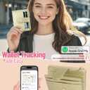 Women's Wallet Built-in Anti-Loss Tracker, RFID Blocking Small Compact Card Holder Wallet for Women Soft PU Leather Bifold Pocket Wallet Ladies Mini Purse with Zipper Pocket, ID Window (Gold)