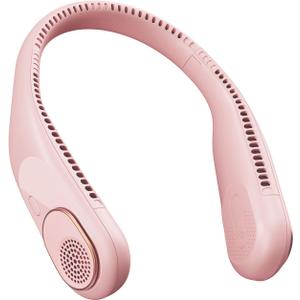 SWEETFULL Portable Neck Fan 360 Cooling Bladeless Personal Fan | No Hair Twisting - 4000mAh USB Rechargeable Wearable Fan for Travel, Birthday Gifts for Men, Women, Mom, and Dad (A5 Pink)