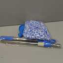 Spin Mop Replacement Handle, 47.6-Inch 360 Degrees Rotating Telescopic Stick with Robust Reinforced Plastic Disc for Bucket Cleaning System (Blue)