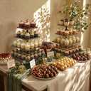 Wooden 4 Tier Cupcake Stand for 50 Cupcakes,Cupcake Holder,Cupcake Tower,Tiered Tray Stand for Birthday Bar Dcor Weddings,Parties Events, Dark Brown
