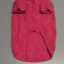 Queenmore Small Dog Pullover Sweater, Cold Weather Cable Knitwear, Classic Turtleneck Thick Warm Clothes for Chihuahua, Bulldog, Dachshund, Pug (Fuchsia, Large)