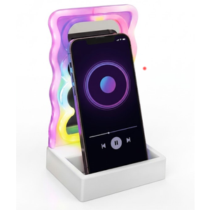 Wavy Led Light and Mirror Phone Holder 