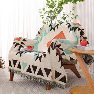 Homesy Aztec Throw Blankets Navajo Southwestern Throws Cover Reversible Green Boho Southwest Blanket for Couch Chair Sofa Bed Home Outdoor Beach Car Tent Travel Camping 51"x63" (Mint Beige)