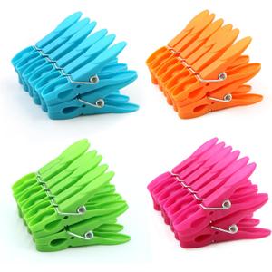 48 Packs Colorful Plastic Clothespins Hangers Clips Clothes Pins Heavy Duty Laundry Clothes Pins Clips with Springs, Air-Drying Clothing Pin Set