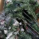 7.5Ft Pre-Lit Artificial Christmas Tree, Snow Flocked Hinged Pine Tree with 550 Led Lights, 1346 Branch Tips, Easy Assembly, Metal Stand, Perfect Xmas Decoration for Home, Office, Party