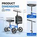 BlessReach Knee Scooter for Adults for Foot Injuries, Dual Braking System