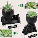 Der Rose Set of 2 Fake Plants Artificial Succulent Plants for Office Desk Accessories Black Bathroom Home Room Aesthetic Decor Indoor