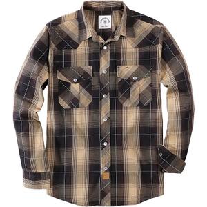 Customized Veesion Pearl Snap Shirts for Men Long Sleeve Western Shirts for Men Vintage Casual Plaid Shirt Cowboy Shirts for Men 2 XL