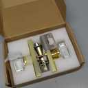 Glass Door Knobs Interior with Lock, Crystal Gold Door Knobs Privacy Door Knob for Bedroom and Bathroom Satin Brass