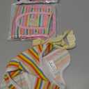 Nuanchu 3 Pcs Female Dog Diaper Sanitary Panties with Adjustable Suspender, Washable Reusable Doggie Diapers for Small Medium Large Dog in Heat Period Menstrual Pet Cats Ducks(Rainbow Pattern, M)