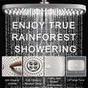 High Pressure Rain Shower Head: Upgrade Shower Heads with Handheld Spray Combo with Fixed Showerhead and 10 Sprays Handheld Shower Head, Detachable Showerheads Built-in Magnetic Docking and Power Jets