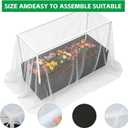 Fabric Raised Garden Bed with Frame and Mesh Net Cover 47.2 inch x 15.7 inch x 31.5 inch Outdoor Raised Planter for Vegetable Flower Herbs and Strawberry