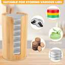 2 Pack Mason Jar Lid Organizer, Bamboo Vertical Storage Holder for Home Kitchen Organization & Tumbler Lids, Wooden Storage Accessories for Mason/Canning/Bamboo Lids(Wide & Regular Mouth)