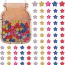 Treela Reward Jar for Classroom Positive Behavior Glitter Star Reward System 13 x 10 in Personalized DIY Jar with 75 Pcs Star Responsibility Chore Potty Training Tools for Bulletin Board Wall Home