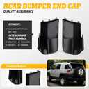 Pair Black Rear Bumper End Cap Compatible with 2007-2014 FJ Cruiser 5246235030 5246335030 TO1105122 TO1104122(Black,Pair)