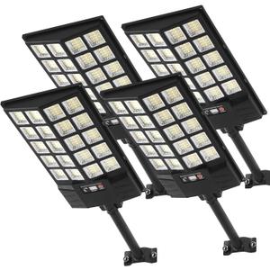 4 Pack Solar Street Lights Outdoor Waterproof with Motion Sensor
LED Solar Flood Light with Remote Control，Dusk to Dawn Solar Security Light for Yard Garden Patio Fence, Wall/Pole Mount