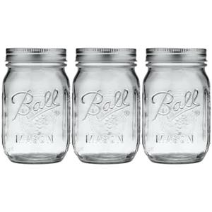 Ball Glass Mason Jar, Regular Mouth, Pint Size, 16 OZ (Pack of 2)