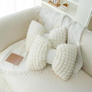 2 Pcs Bow Shaped Throw Pillow Bowknot Cushion Bow Lumbar Pillow Home Decorative Throw Pillows for Bed Couch Living Room Decor (White)