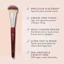 BK BEAUTY BRUSHES - 109 MINI CONTOURED FOUNDATION - Face Brush for Liquid or Cream Foundations - Bronzer, Blush & Highlighter Makeup Brush