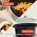 bella 6.0 Qt Manual Slow Cooker, Ceramic Nonstick Coating, 3 Temperature Settings, Dishwasher Safe Stoneware Pot and Tempered Glass Lid, Cool Touch Handles & Tangle Free Cord Wrap, Oatmilk
