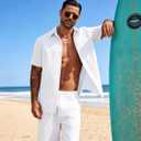 Vssjavun Mens Short Sleeve Button Down Shirts Casual Cotton Shirt Summer Beach Shirts (White, XXXL)