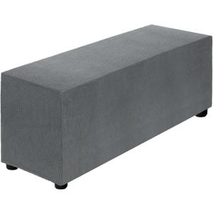 uxcell Stretch Ottoman Cover Rectangular Oversized Square Ottoman Slipcover with Elastic for Foot Stool Living Room Bedroom Fit Length 101-127cm / 40"-50", Large, Dark Gray