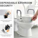 Raised Toilet Seat with Handles, Toilet Seat Riser for Seniors with Adjustable Height & Width, Cozy Padded, 300lb Capacity, Handicap Toilet Seat for Elderly