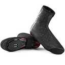 ROCKBROS Cycling Shoe Covers Thermal Bike Shoe Covers Windproof Shoe Warmers Overshoes Mountain Road Bike Shoes Covers Fleece Black Medium