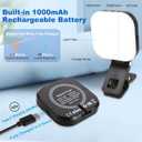 2 x Portable Magnetic Selfie Light Video Conference Lighting with Clip & Camera Adapter 1000mAh Battery 3 Light Modes for Phone Tablets Laptops Cameras Makeup Video Conferencing Live Streaming