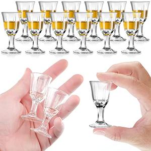 CHENGU 12 Pcs Mini Shot Glasses - 0.4 OZ/Half an Ounce, Clear Cordial wine Glasses with Base for Wine, Tequila, Whiskey, Spirits